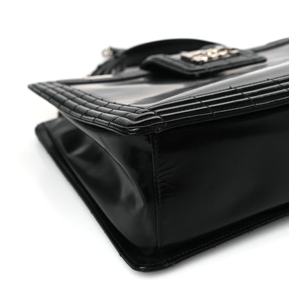 Chanel Glazed Calfskin Boy Tote Black 7 of 8
