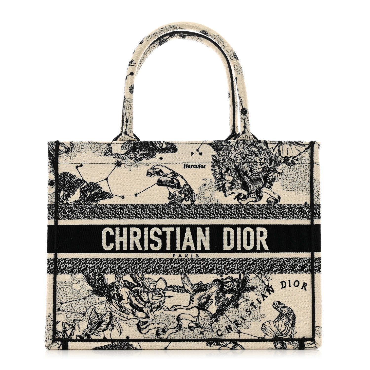 Christian Dior Canvas Zodiac Toile De Jouy Embroidered Medium Book Tote Latte 1 of 10