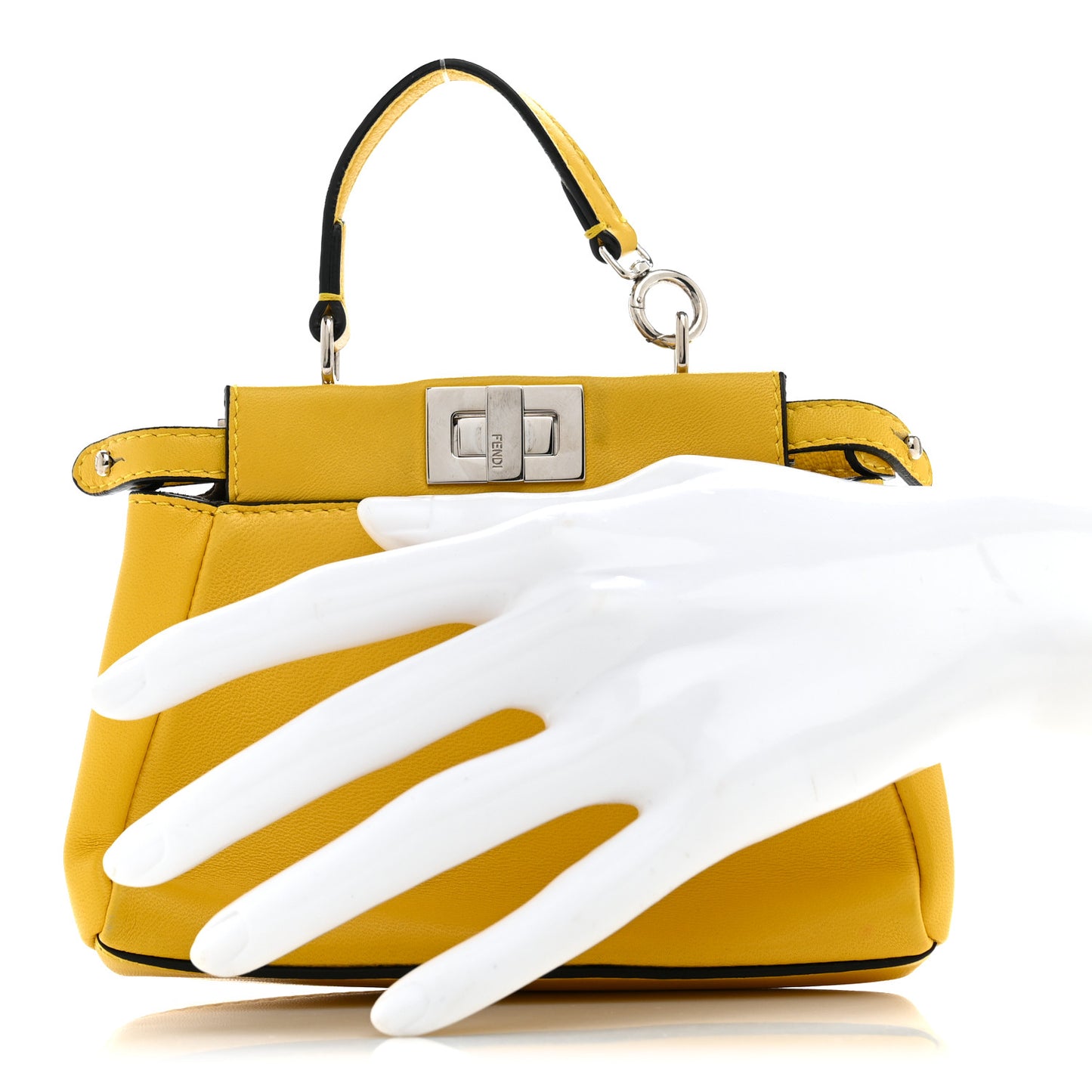 Shiny Nappa Micro Peekaboo Iconic Satchel Sunflower