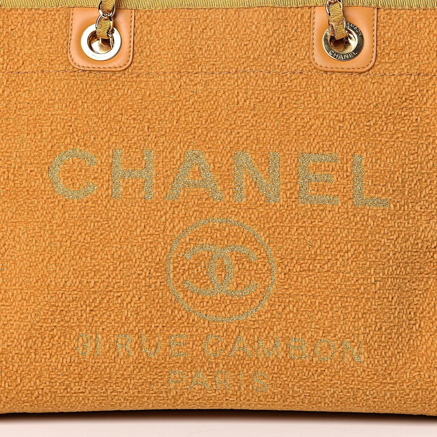Lurex Canvas Small Deauville Tote Yellow