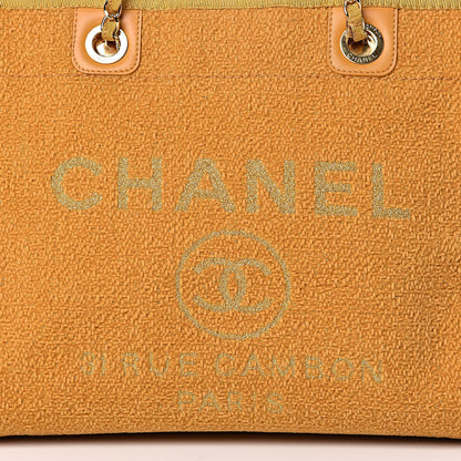 Chanel Lurex Canvas Small Deauville Tote Yellow 10 of 13