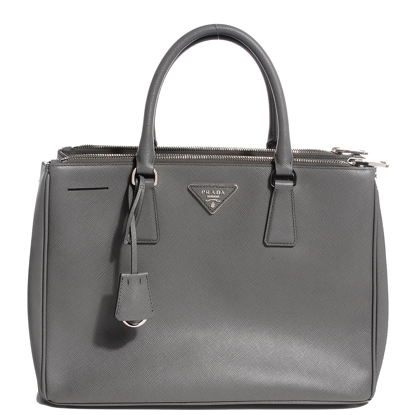 Saffiano Lux Medium Double Zip Tote Marmo