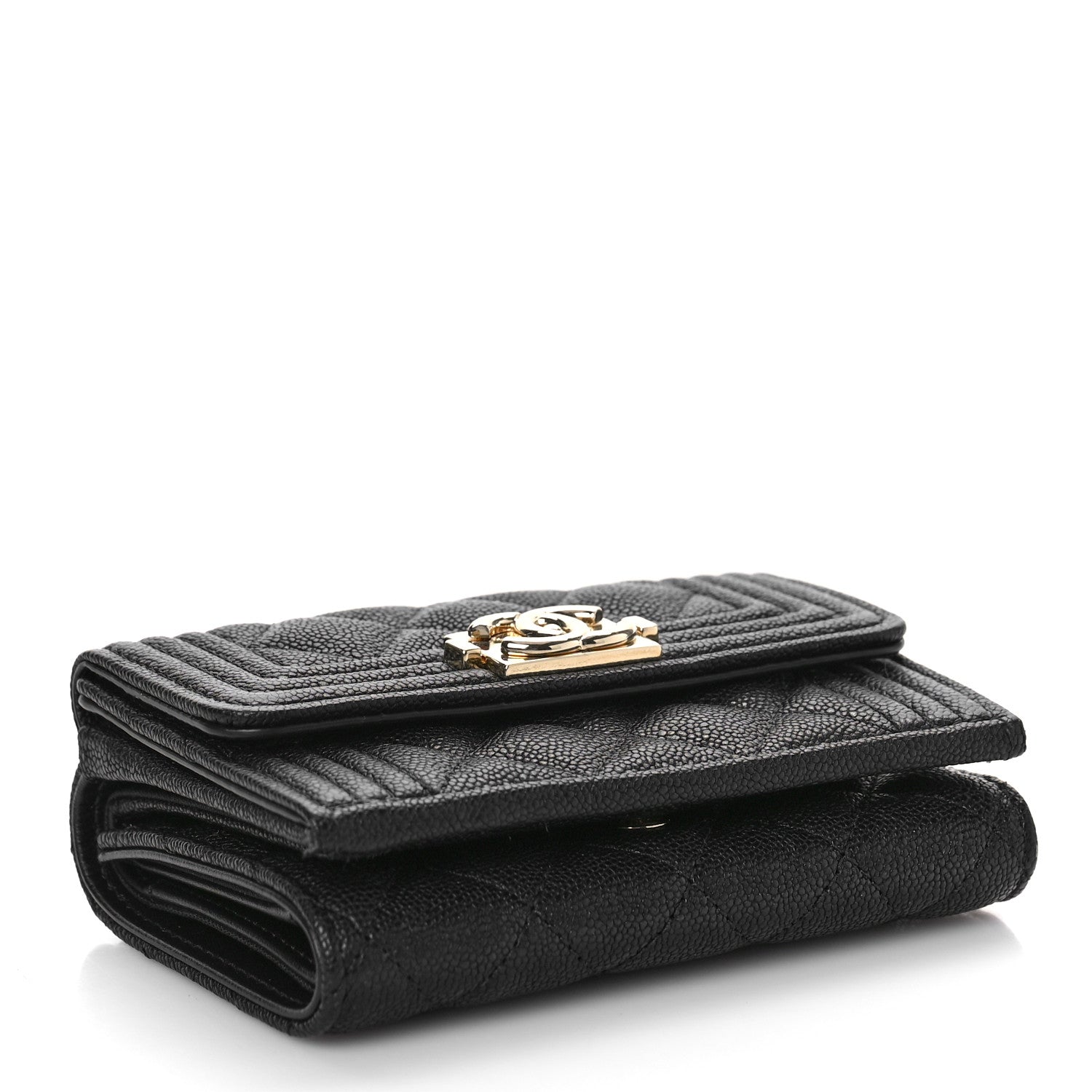 Chanel Caviar Quilted Small Boy Flap Wallet Black 4 of 11