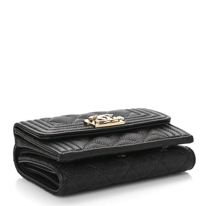 Chanel Caviar Quilted Small Boy Flap Wallet Black 4 of 11