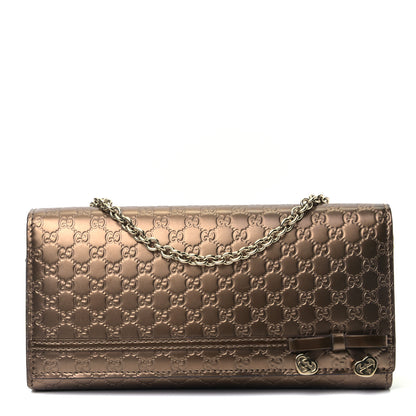 Gucci Metallic Microguccissima Signature Chain Wallet Bronze 2 of 8