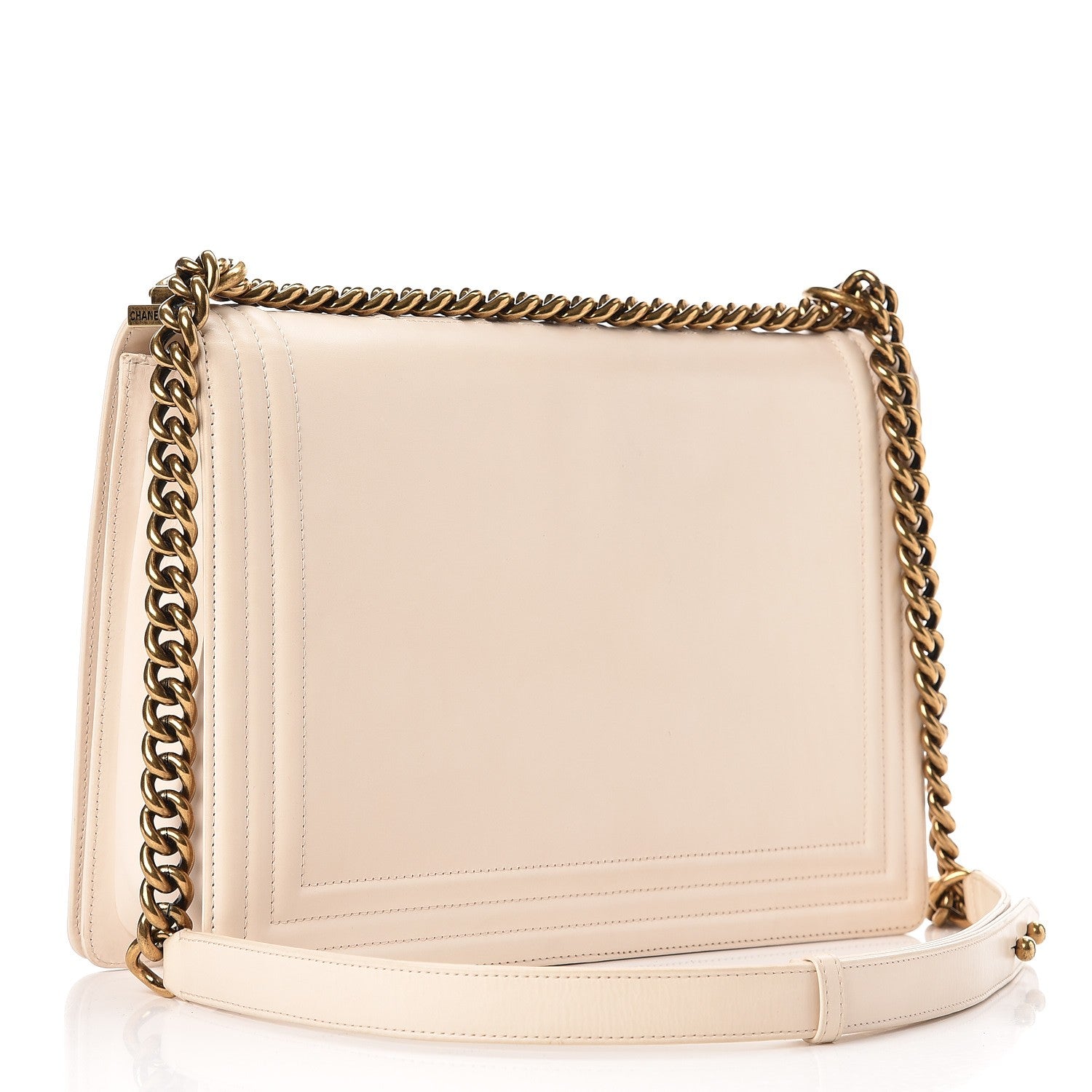 Chanel Glazed Calfskin Large Boy Flap Beige Clair 4 of 17