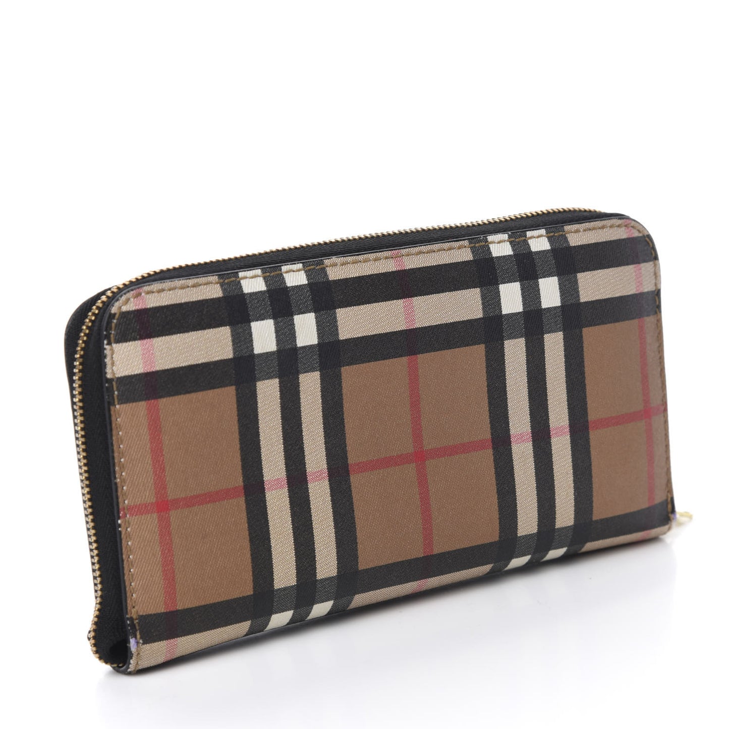 Vintage Check Elmore Zip Around Wallet Black