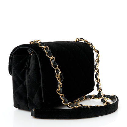 Chanel Velvet Strass Diamond Lock Flap Black 3 of 9