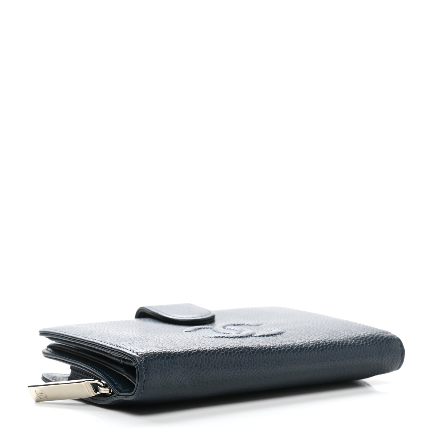 Caviar Timeless CC French Wallet Navy Blue