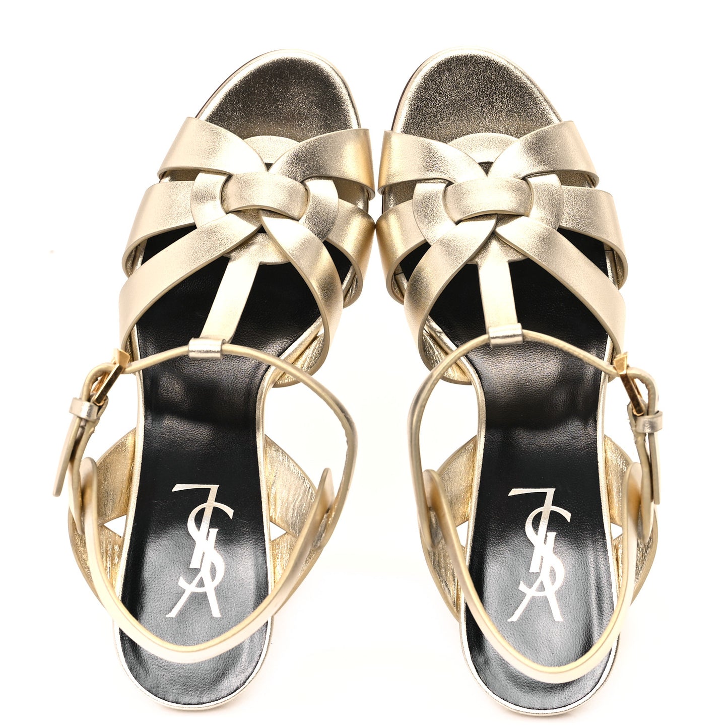 Metallic Nappa Tribute 75 Platform Sandals 38 Platino