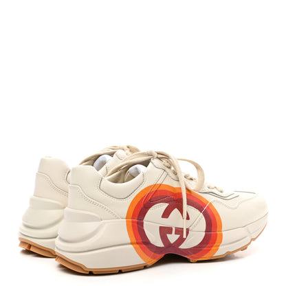 Gucci Calfskin Interlocking G Heart Rhyton Sneakers 35.5 Mystic White 4 of 8