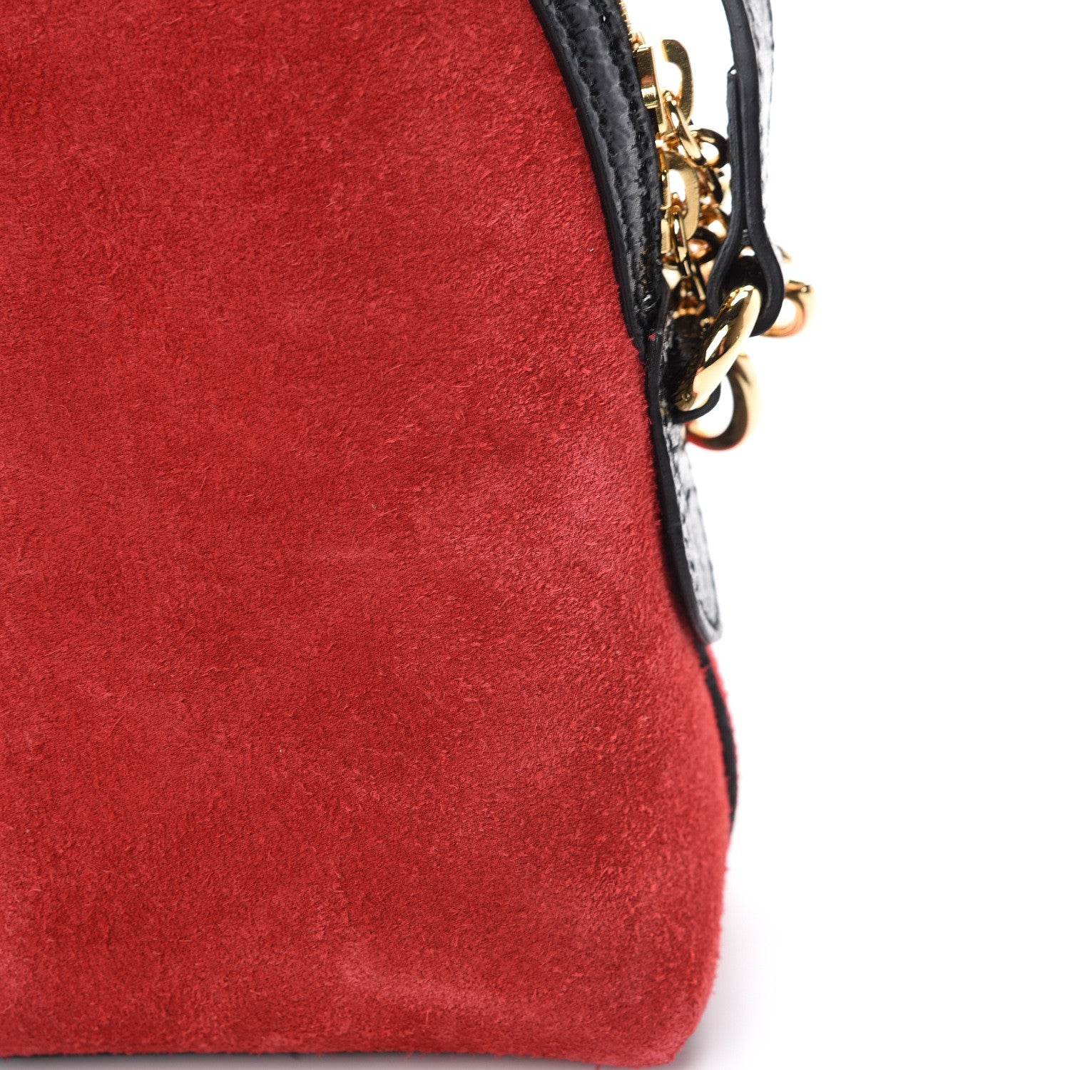 Gucci Suede Patent Web GG Small Ophidia Dome Shoulder Bag Hibiscus Red 12 of 12