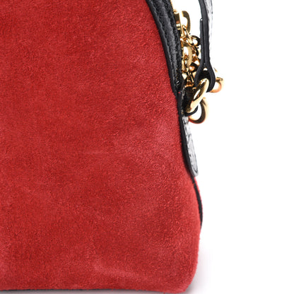Gucci Suede Patent Web GG Small Ophidia Dome Shoulder Bag Hibiscus Red 12 of 12
