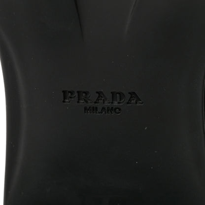 Prada Spazzolato Re-Nylon Metal Triangle Logo Lace Up 85mm Boots 37.5 Black 6 of 11