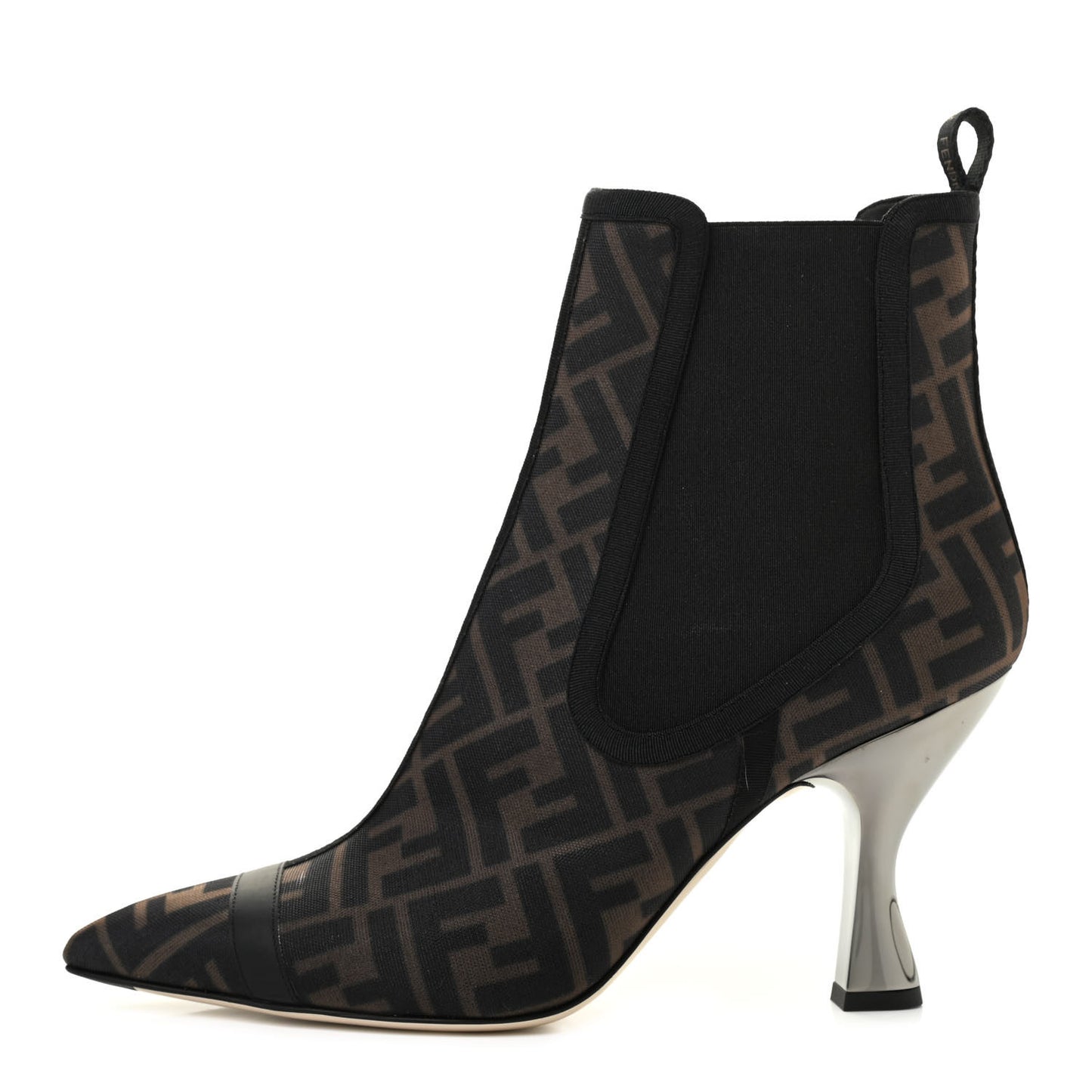 Mesh Tulle FF Colibri 85mm Ankle Booties 40 Tobacco Moro Black
