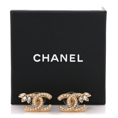 Chanel Crystal Wheat CC Earrings Gold 5 of 5