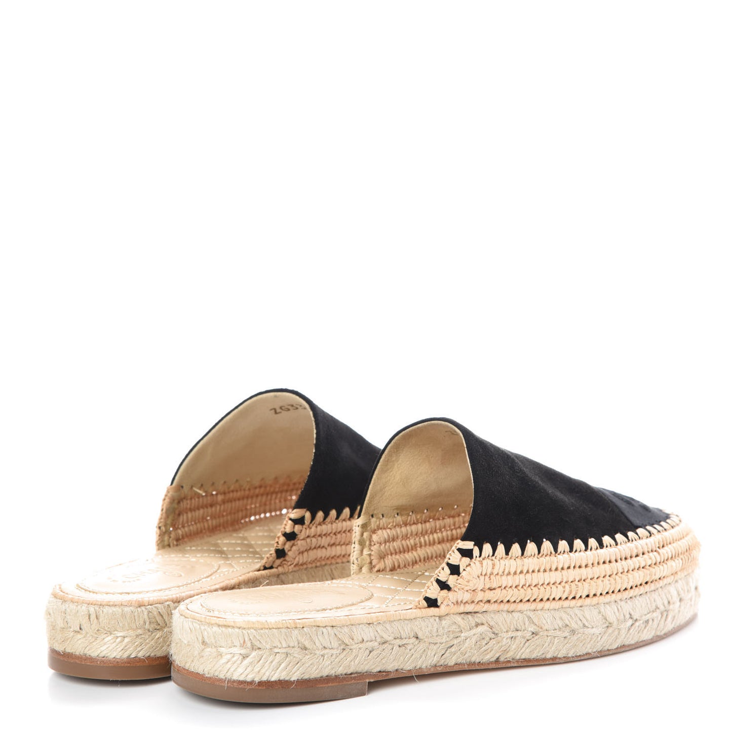 Suede Grosgrain CC Espadrilles 36 Black