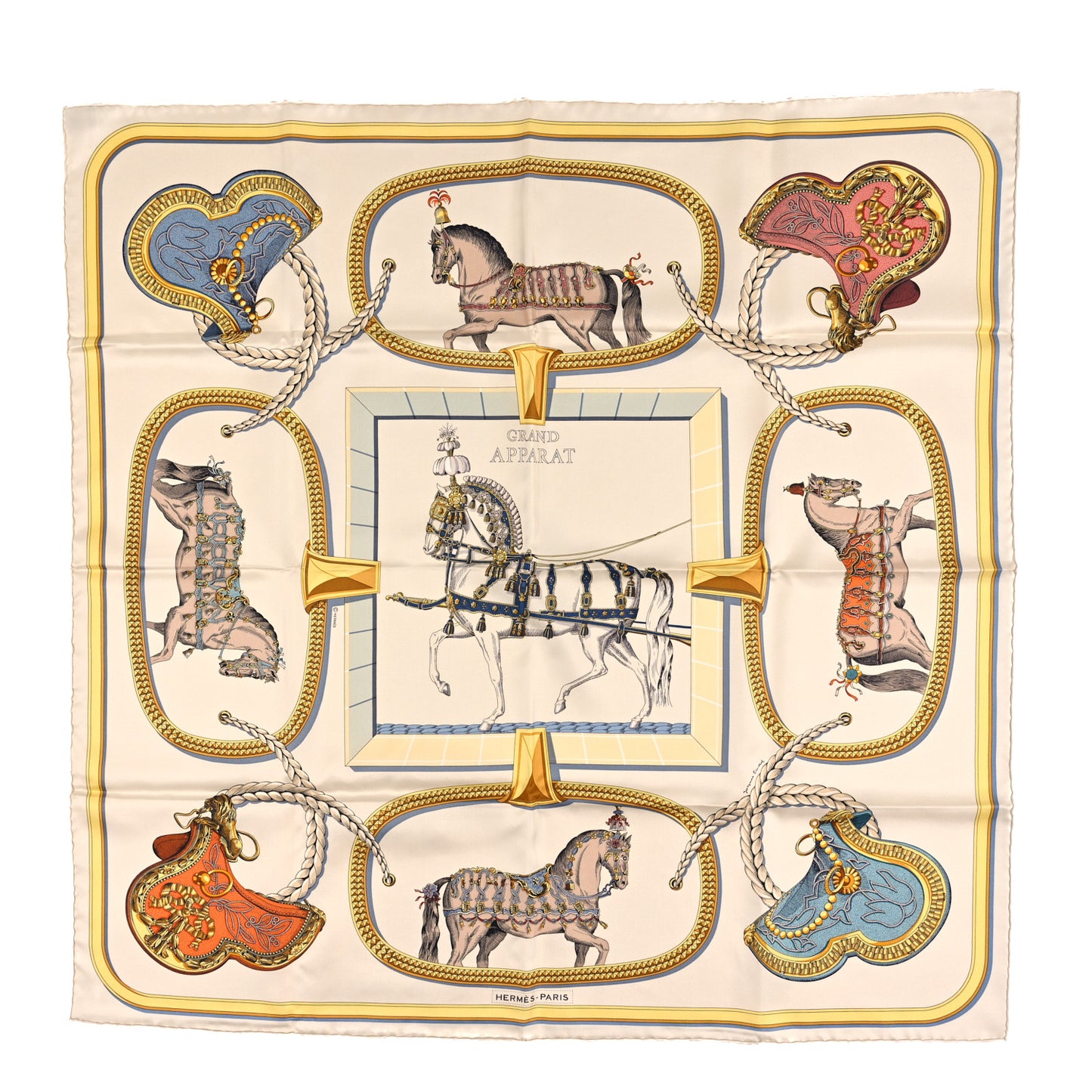 Silk Grand Apparat Forever Scarf 90 Creme Gold Multicolore