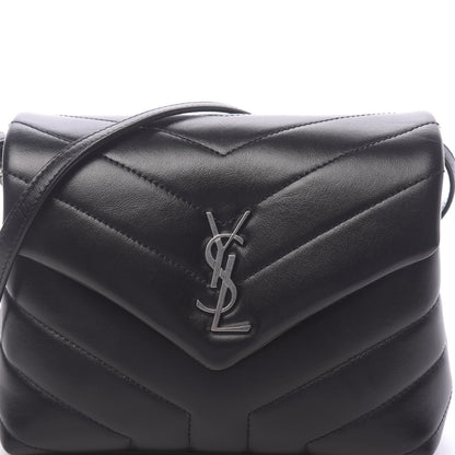 Saint Laurent Calfskin Y Quilted Monogram Toy Loulou Crossbody Bag Black 9 of 10