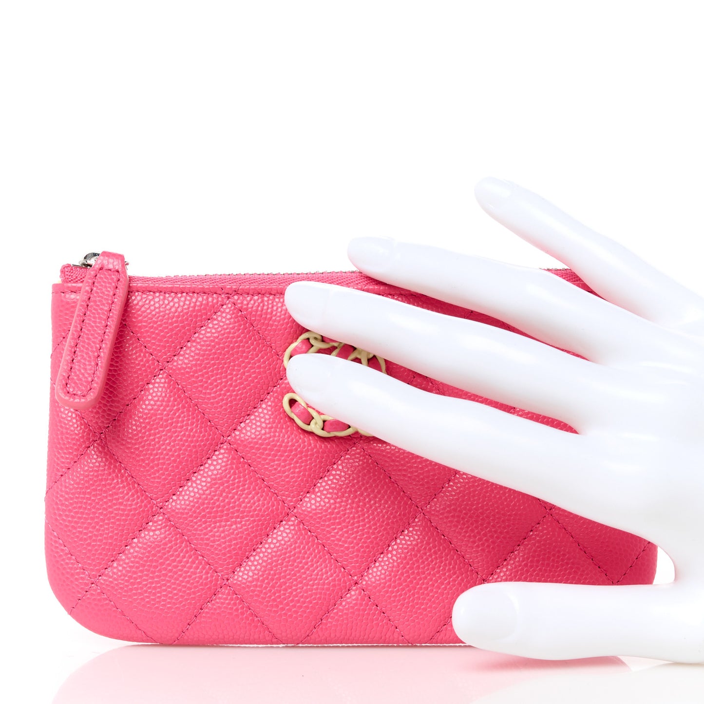 Caviar Quilted Small Chanel 19 Mini Pouch Dark Pink