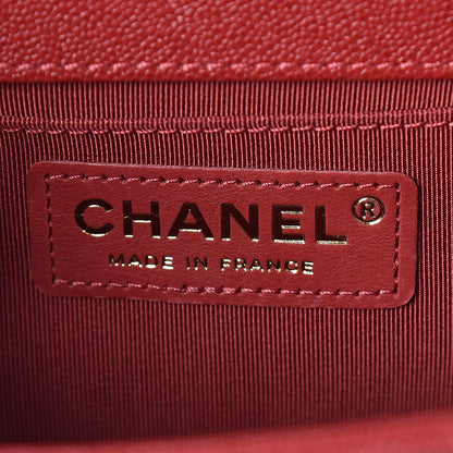 Chanel Caviar Quilted Medium Boy Flap Red 6 of 10