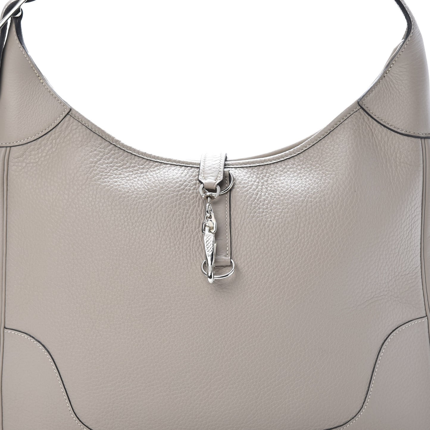 Taurillon Clemence Trim II 35 Shoulder Bag Gris Tourterelle