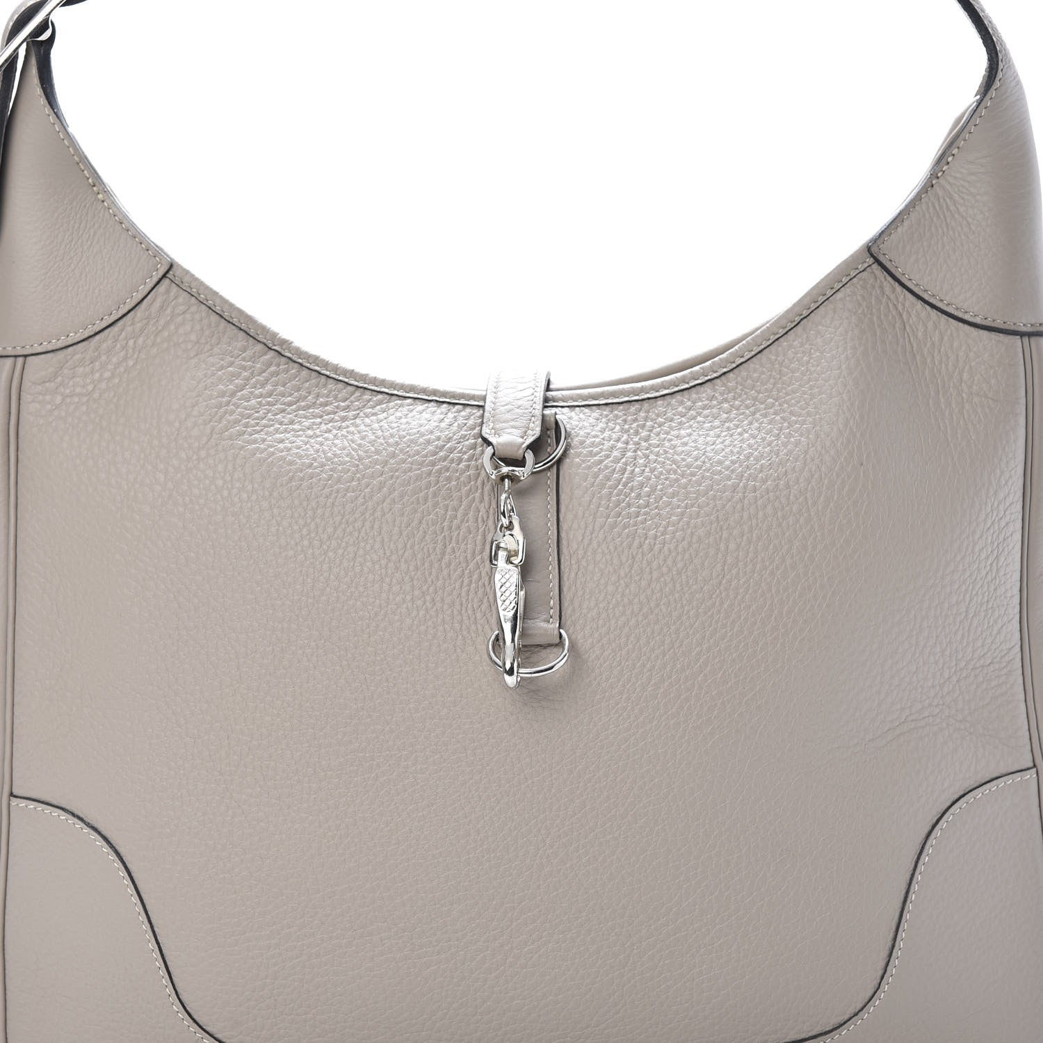 Hermes Taurillon Clemence Trim II 35 Shoulder Bag Gris Tourterelle 7 of 9