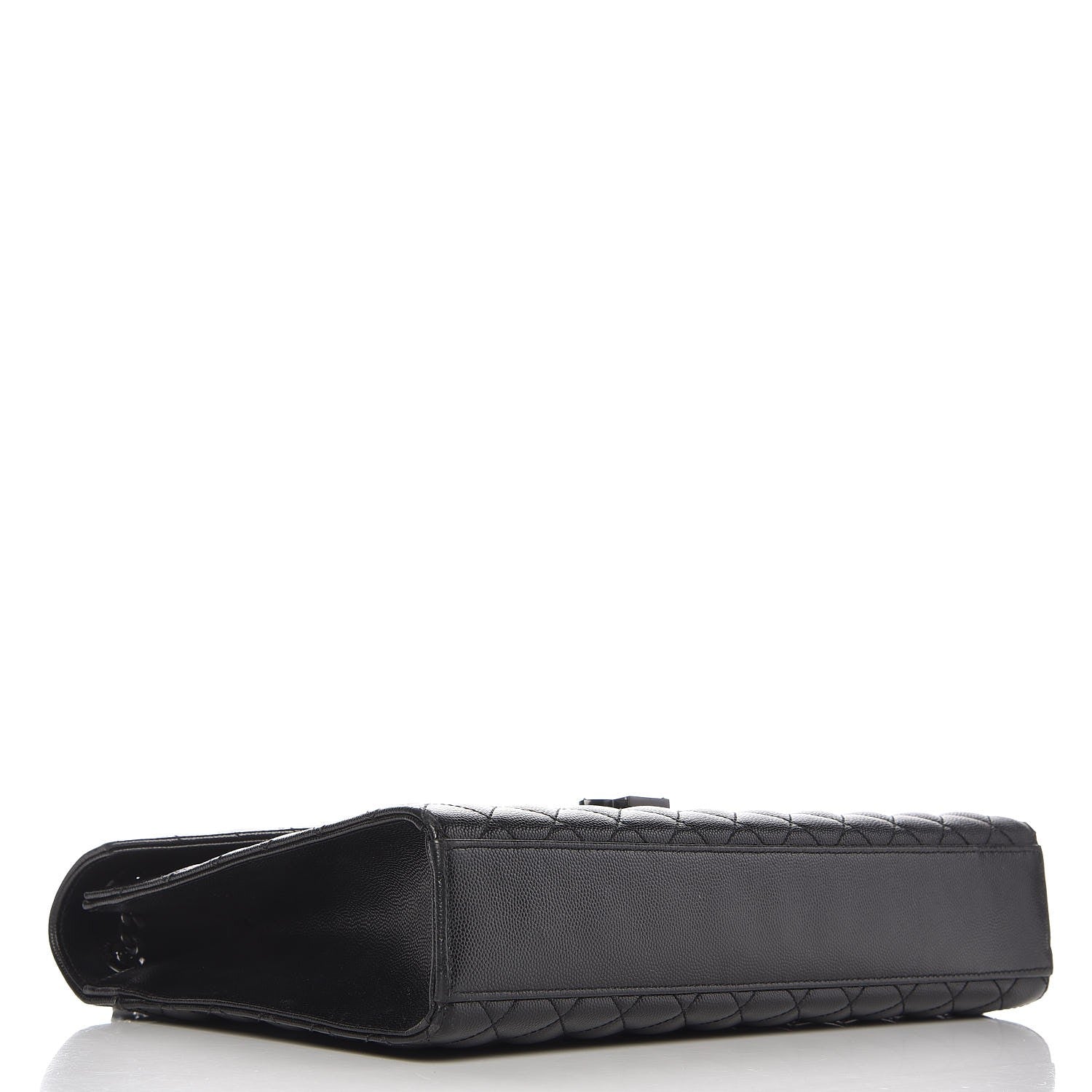 Saint Laurent Grain De Poudre Textured Mixed Matelasse Large Triquilt Monogram Monochrome Satchel Black 4 of 7