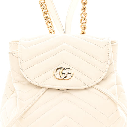 Gucci Calfskin Matelasse GG Marmont Flap Backpack White 8 of 10