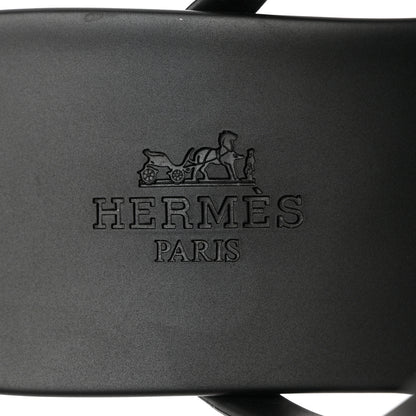 Hermes Rubber Womens Egerie Sandals 38 Black 7 of 9