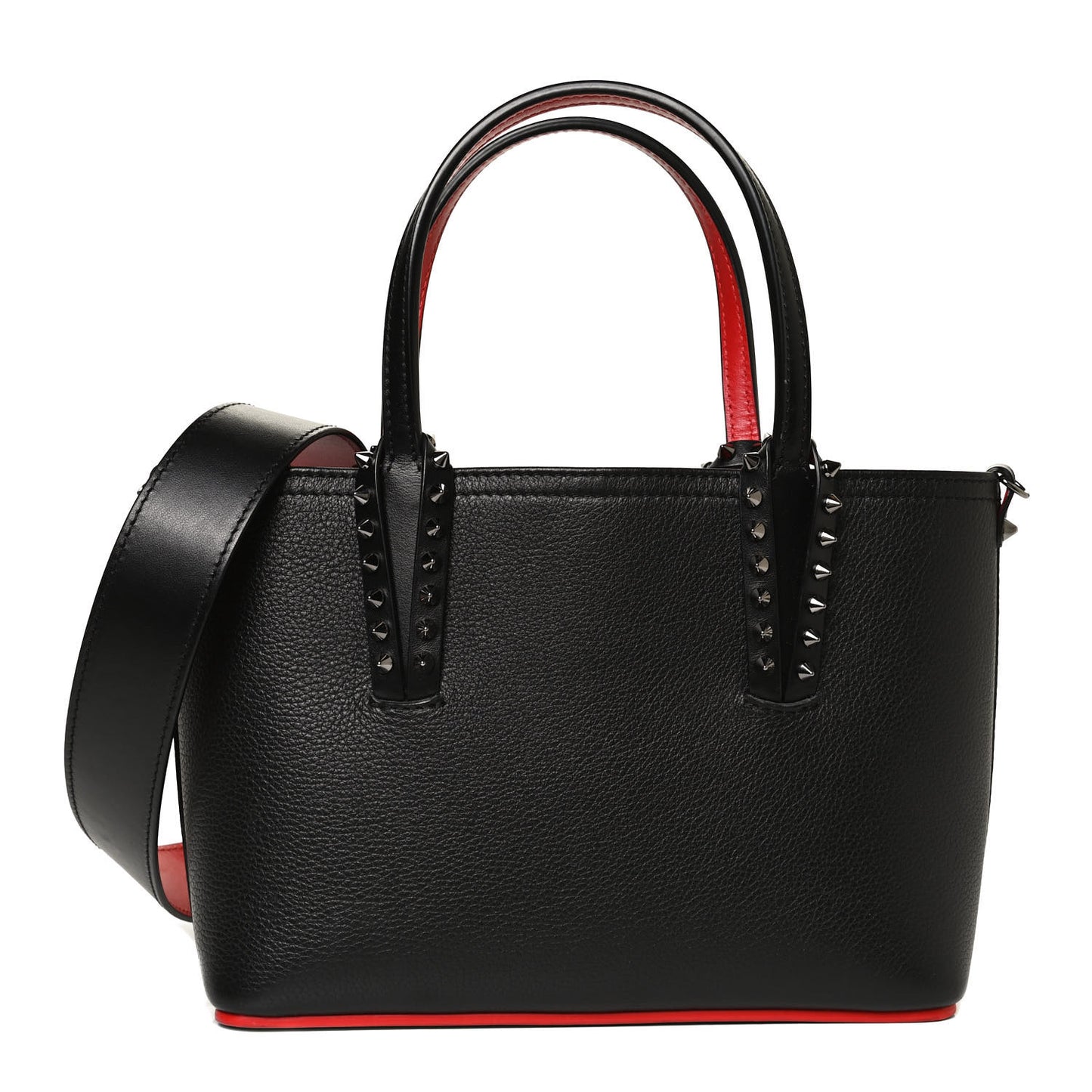 Calfskin Spikes Mini East West Cabata Tote Black