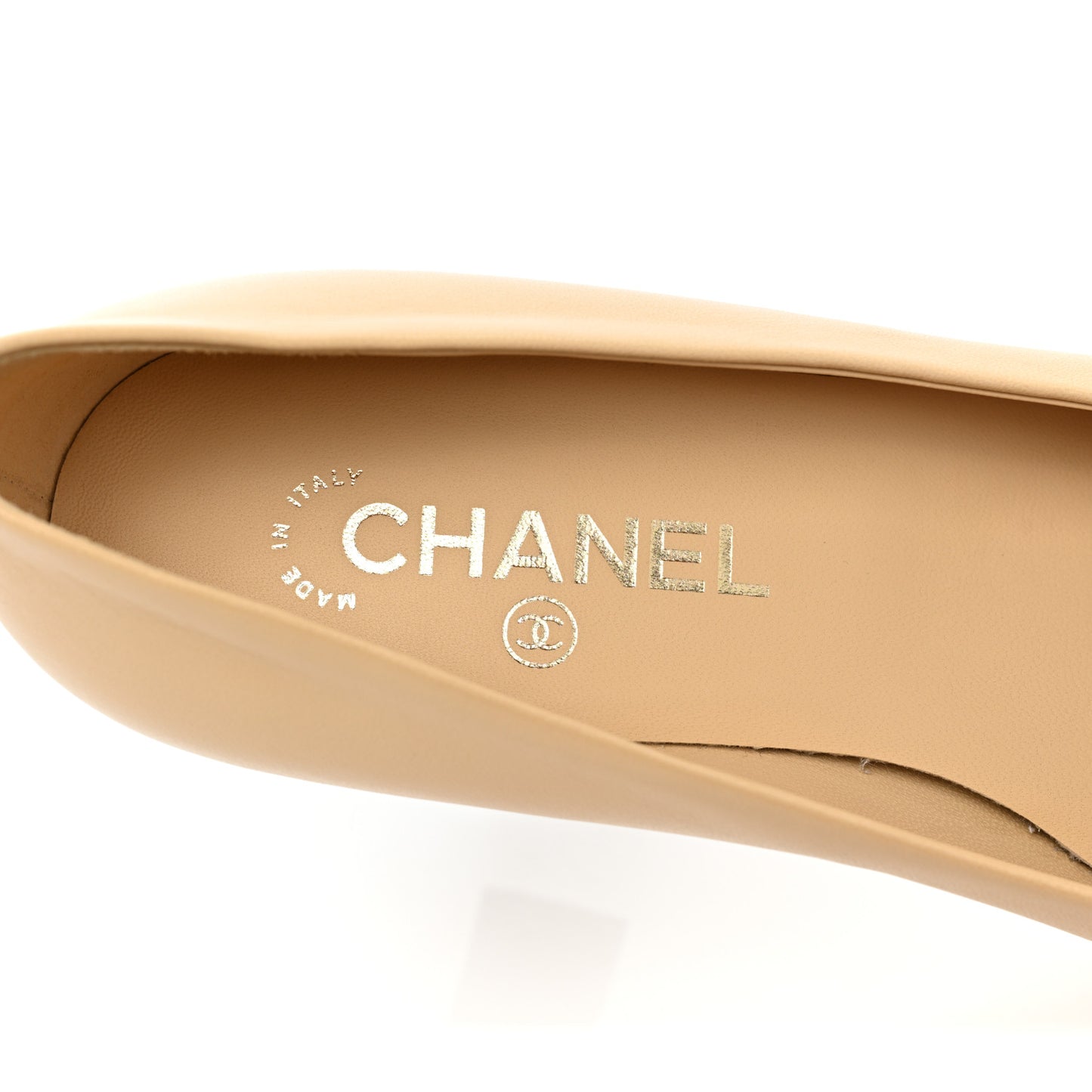 Lambskin Grosgrain Cap Toe CC Pumps 39 Beige Black