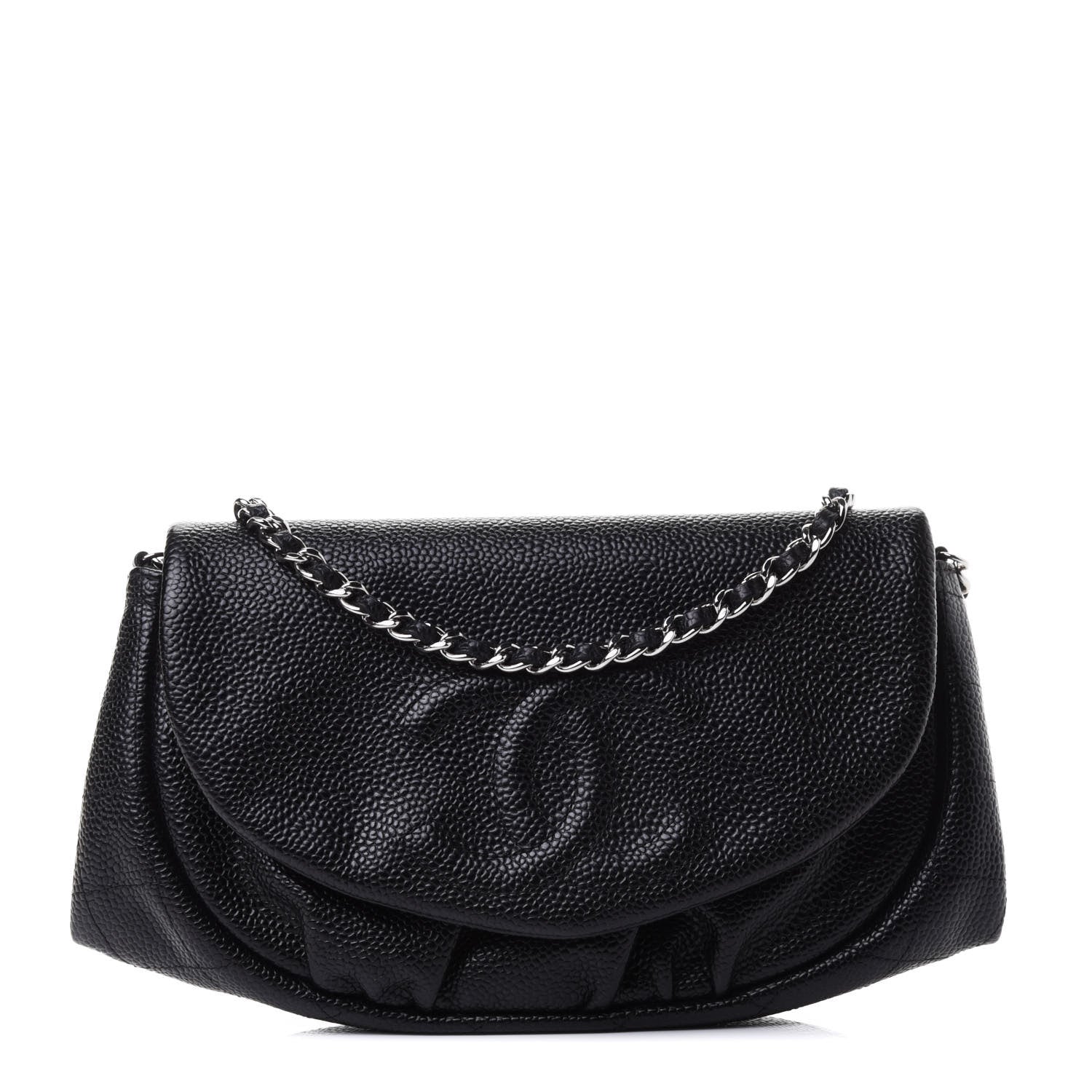 Chanel Caviar Half Moon Wallet On Chain WOC Black 1 of 4