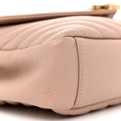 Saint Laurent Sheepskin Matelasse Chevron Monogram Medium College Bag Rose Poudre 9 of 17