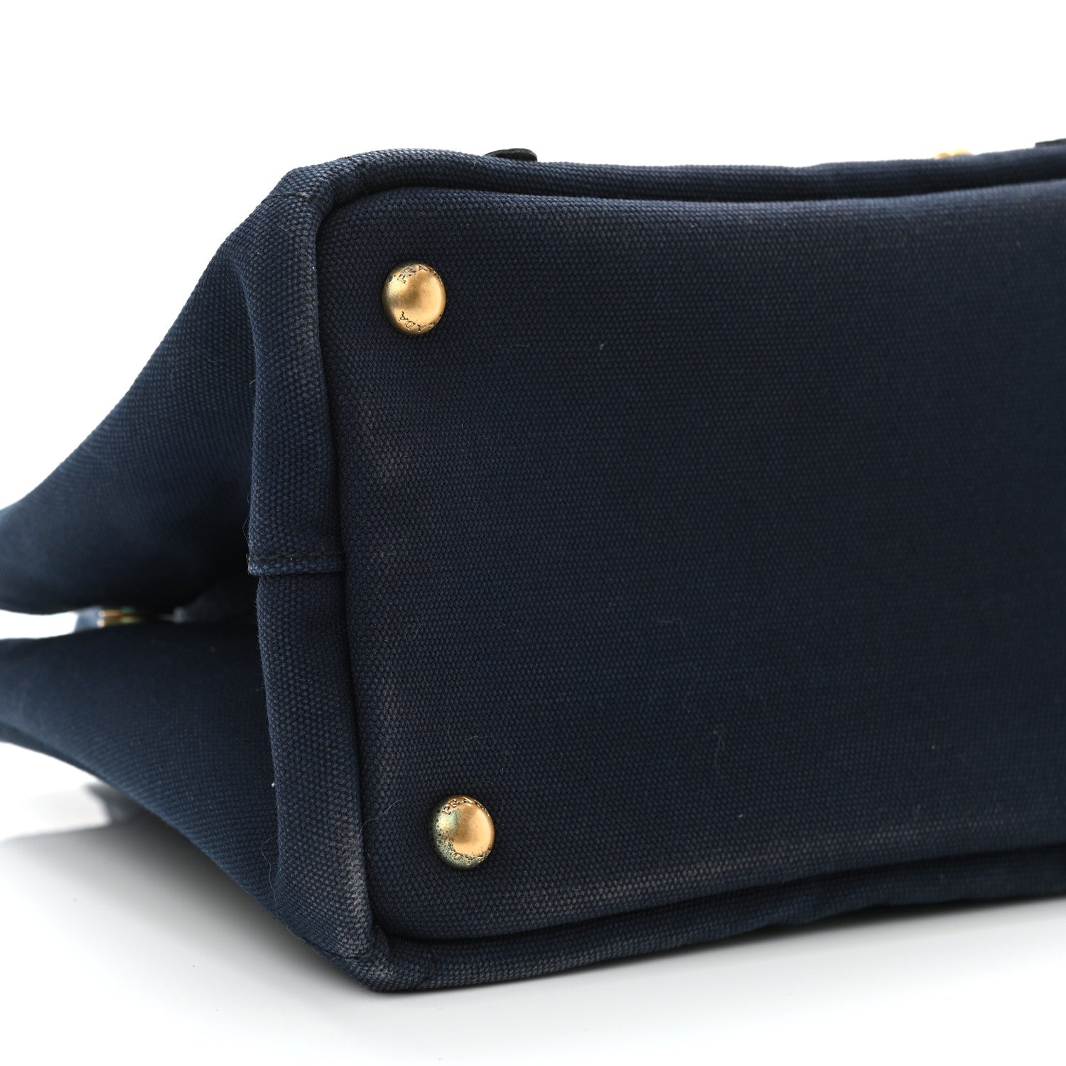 Prada Canvas Canapa Hawaii Small Tote Navy Multicolor 10 of 13