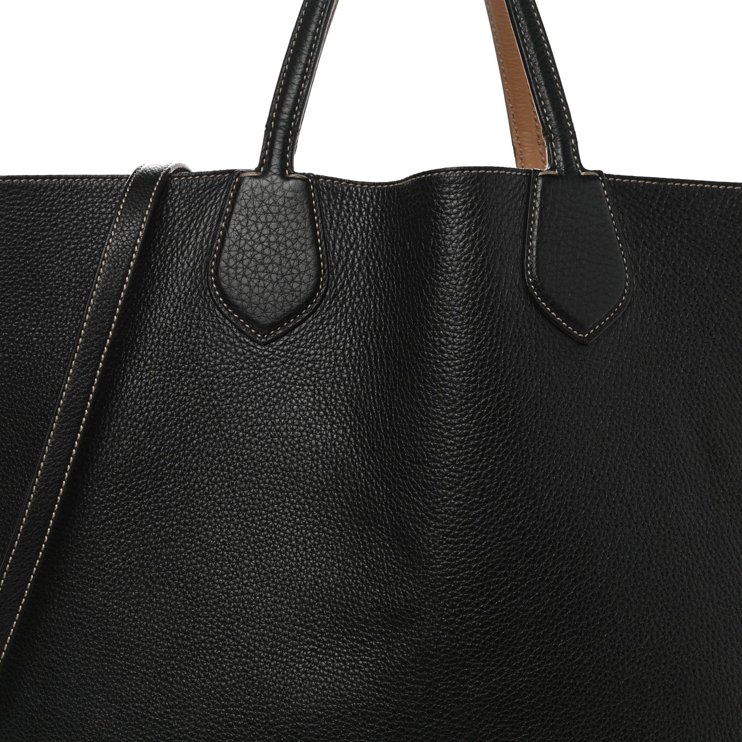 Cellarius Calfskin Bi-Color Medium Ramble Reversible Tote Black Camelia