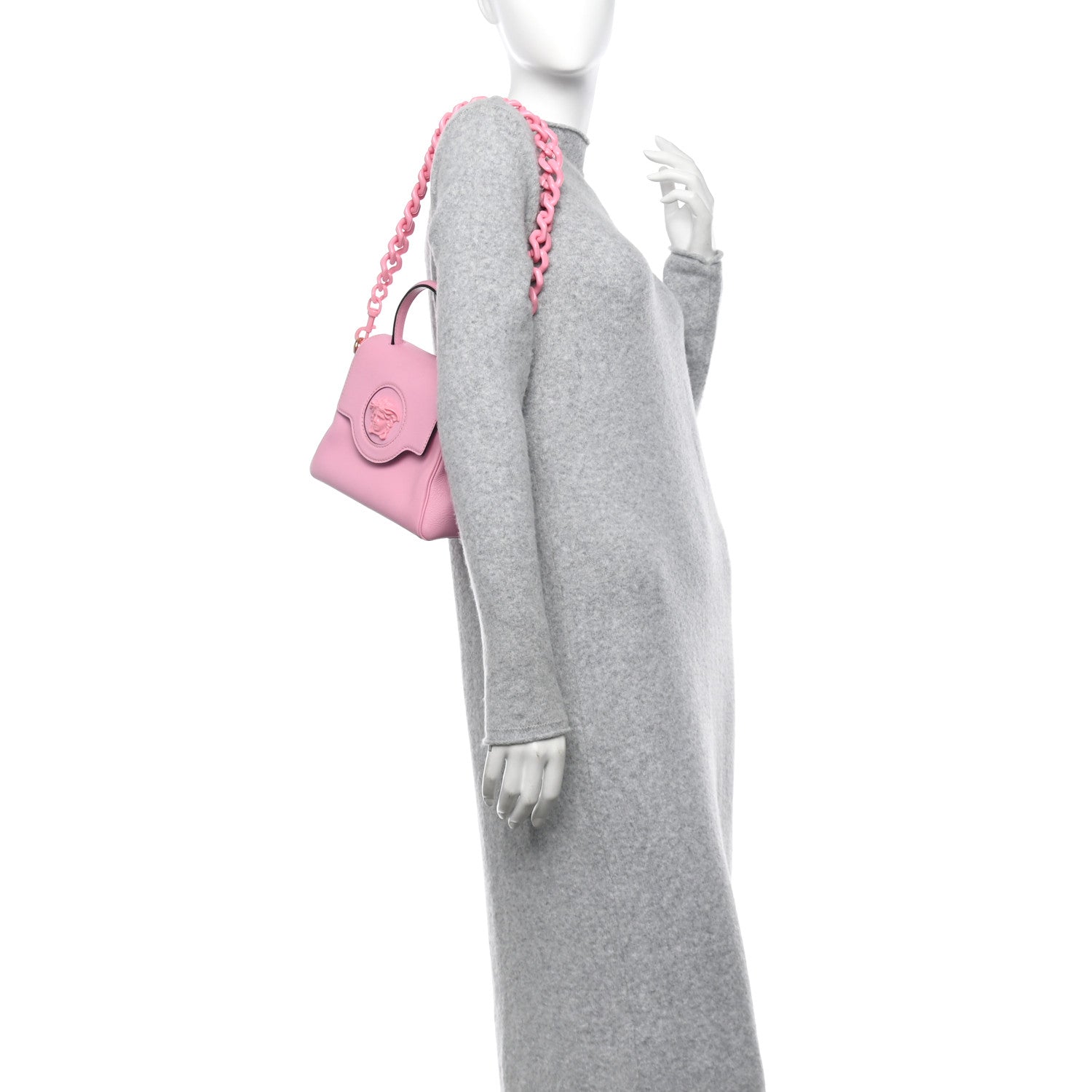 Versace Grained Calfskin Small La Medusa Top Handle Bag Pink 2 of 10