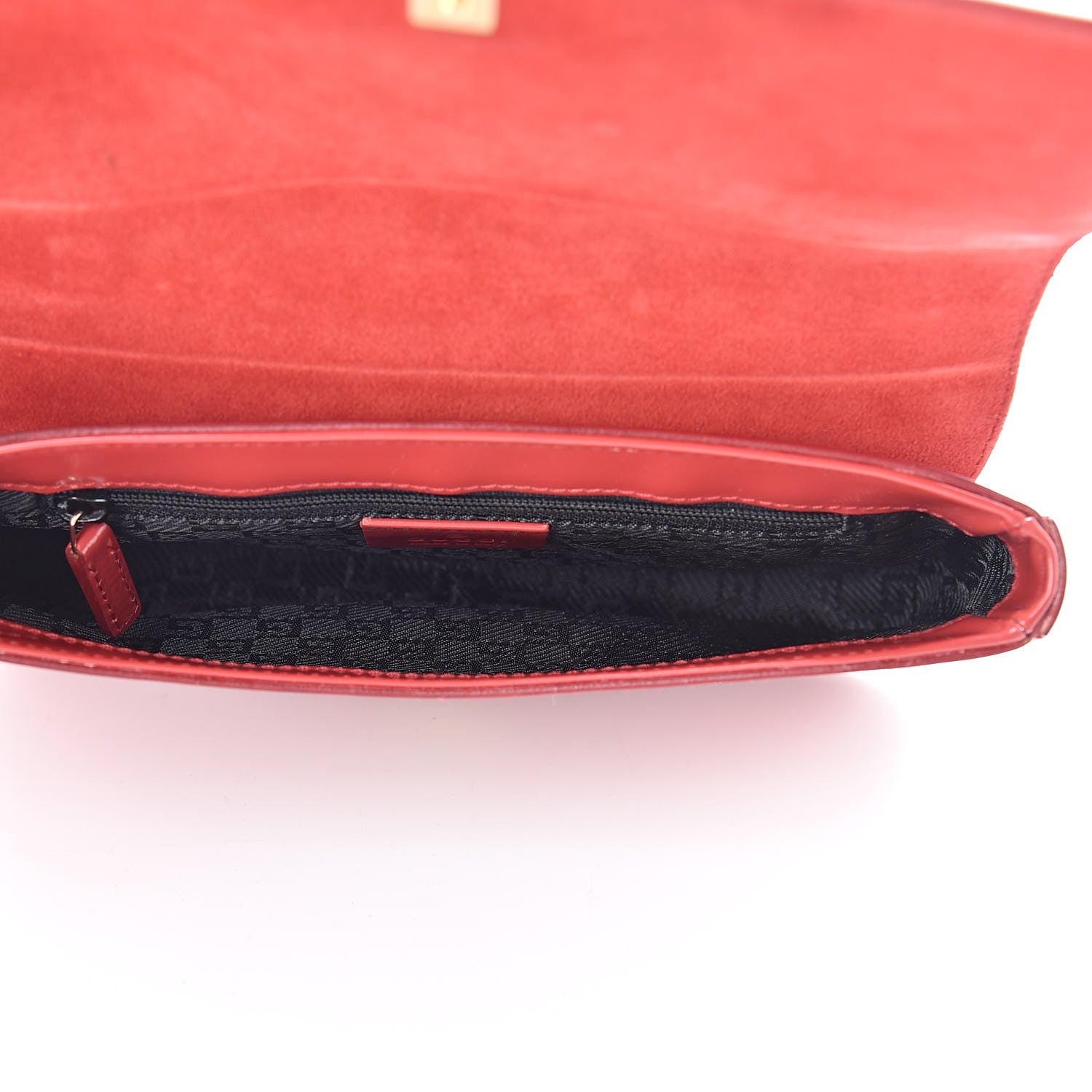 Gucci Calfskin Metal Bar Handbag Red 5 of 15