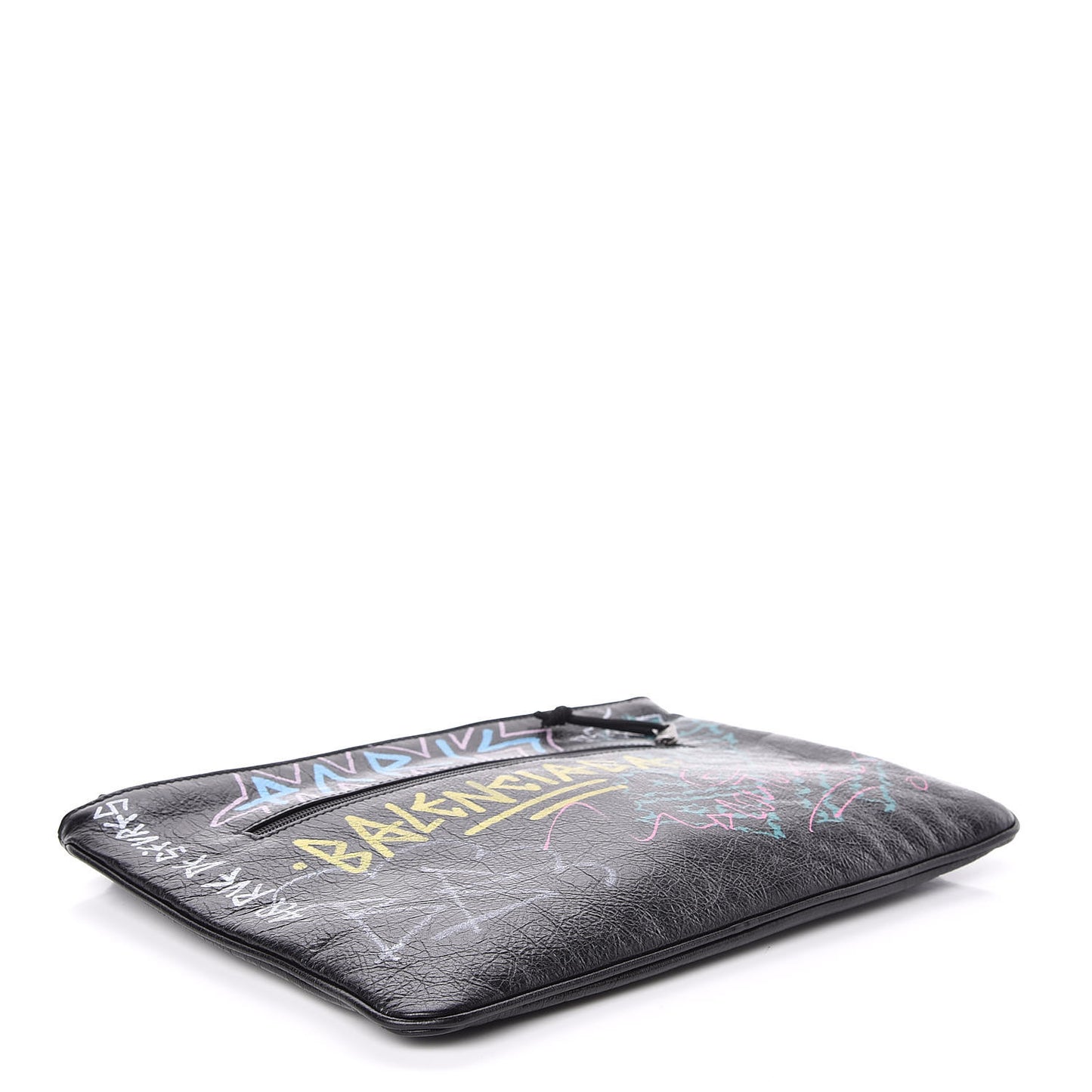 Agneau Arena Graffiti All Over Zip Pouch Black Multicolor