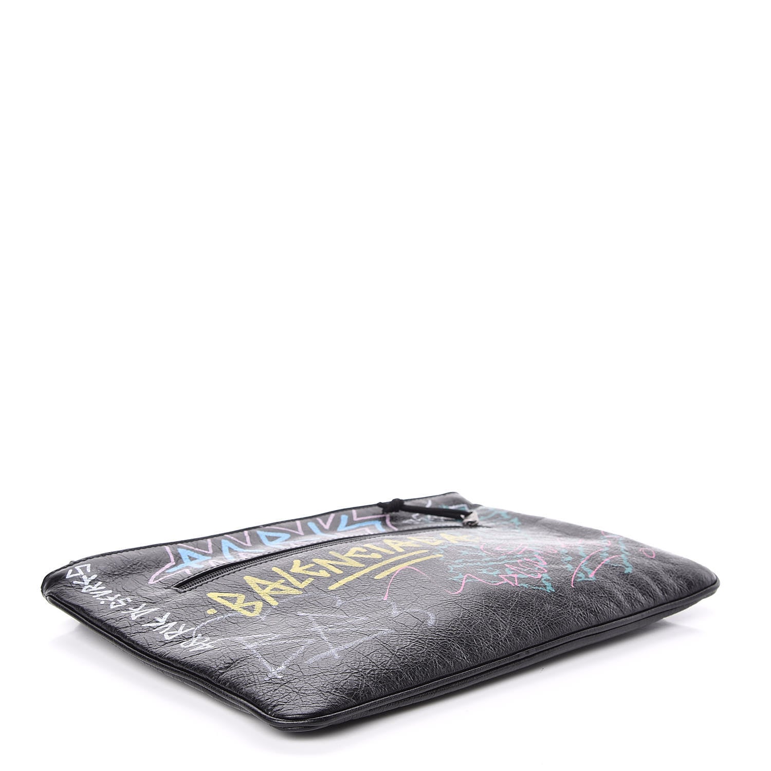 Balenciaga Agneau Arena Graffiti All Over Zip Pouch Black Multicolor 4 of 6