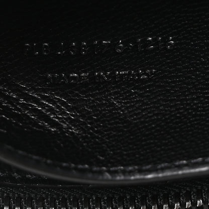 Saint Laurent Calfskin Crocodile Embossed Medium West Hollywood Monogram Fold-Over Black 7 of 10