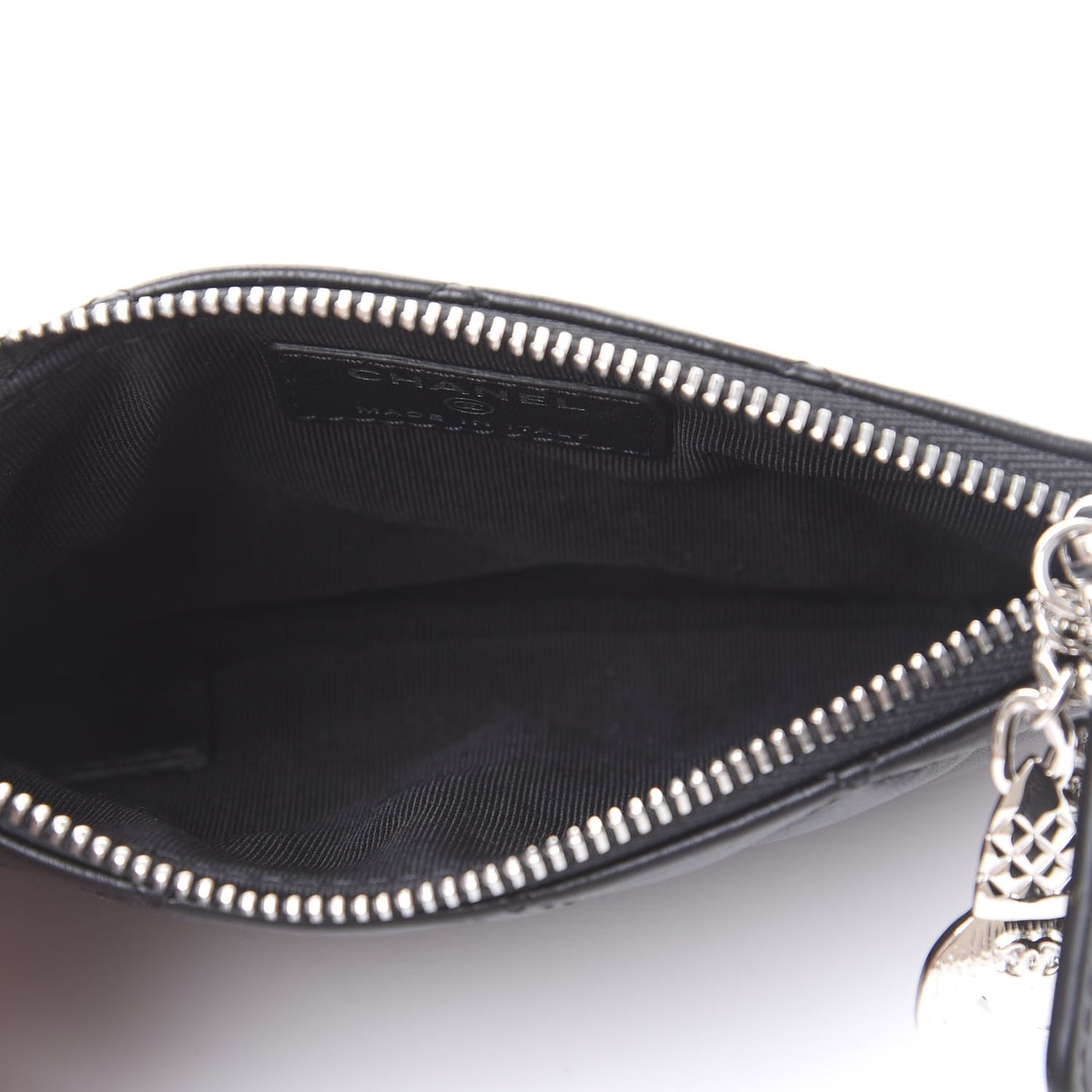 Lambskin Quilted Small Cosmo Cosmetic Case Black