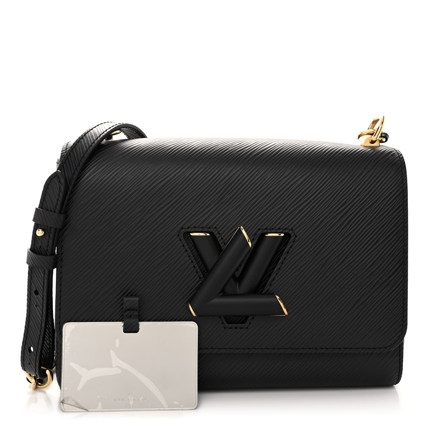 Louis Vuitton Epi Twist Shoulder Bag MM Matte Black Gold 1 of 10