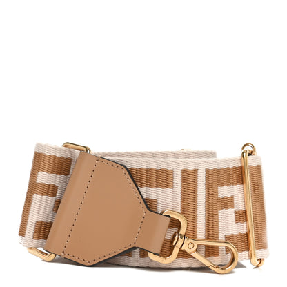 Fendi Ribbon Vitello King FF 1974 Adjustable Strap You Poudre Cuoio Miele Scuro 1 of 4