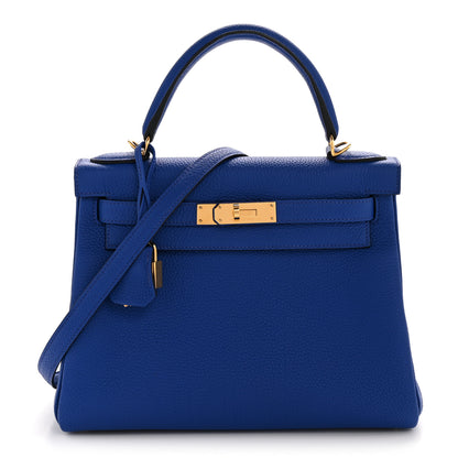 Hermes Togo Kelly Retourne 28 Bleu Royal 1 of 12