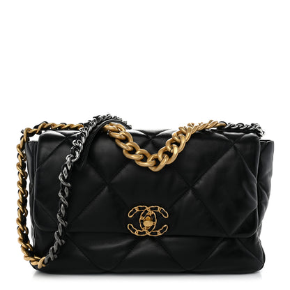 Chanel Lambskin Quilted Large Chanel 19 Flap Black 1 of 10
