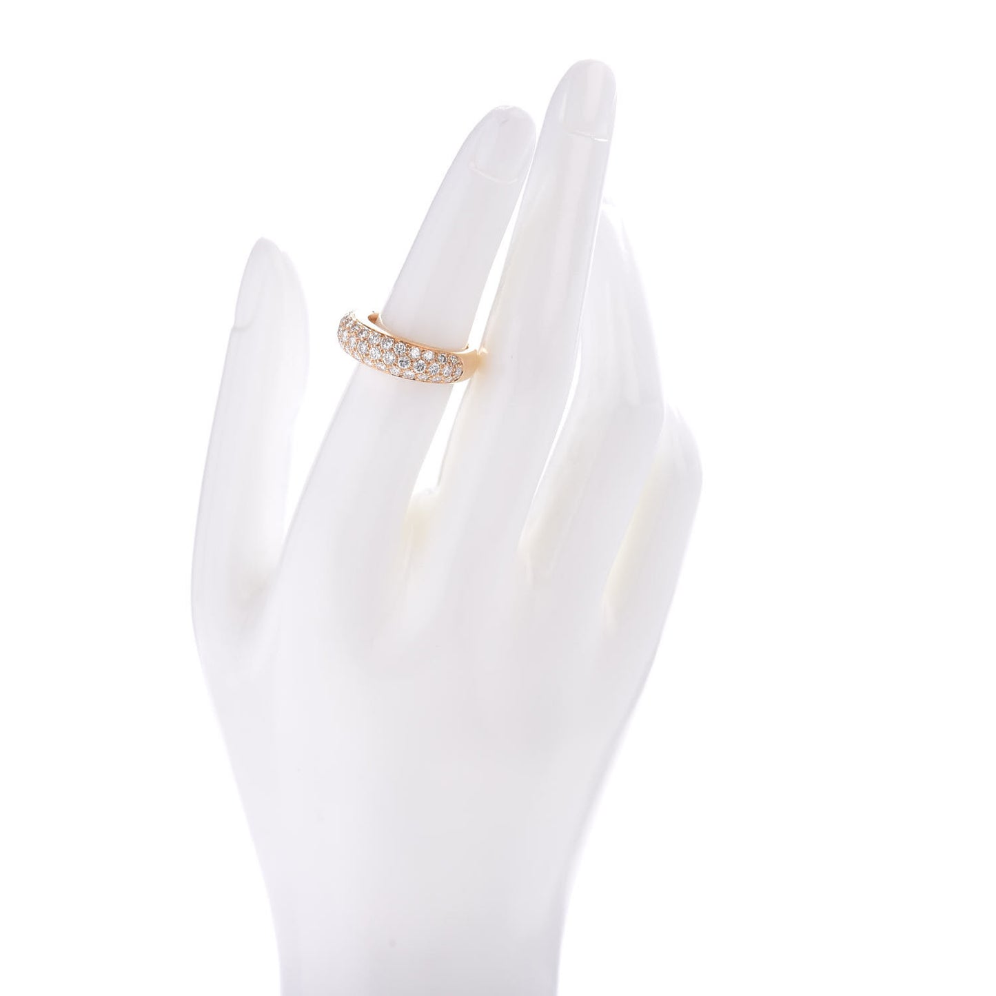 18K Yellow Gold Diamond 6mm Etincelle de Band Ring 52 6