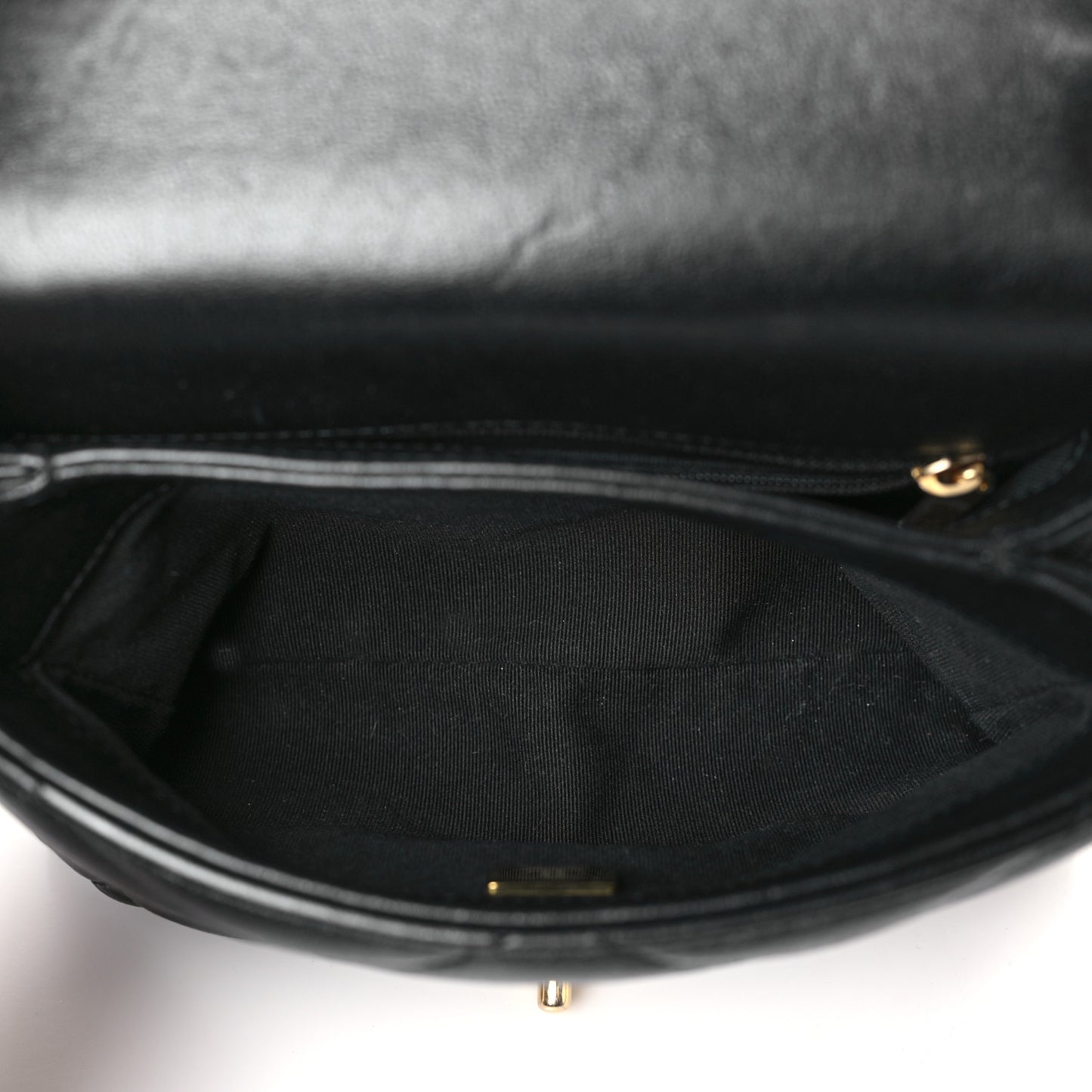 Lambskin Quilted Small Chain Top Handle Flap Black