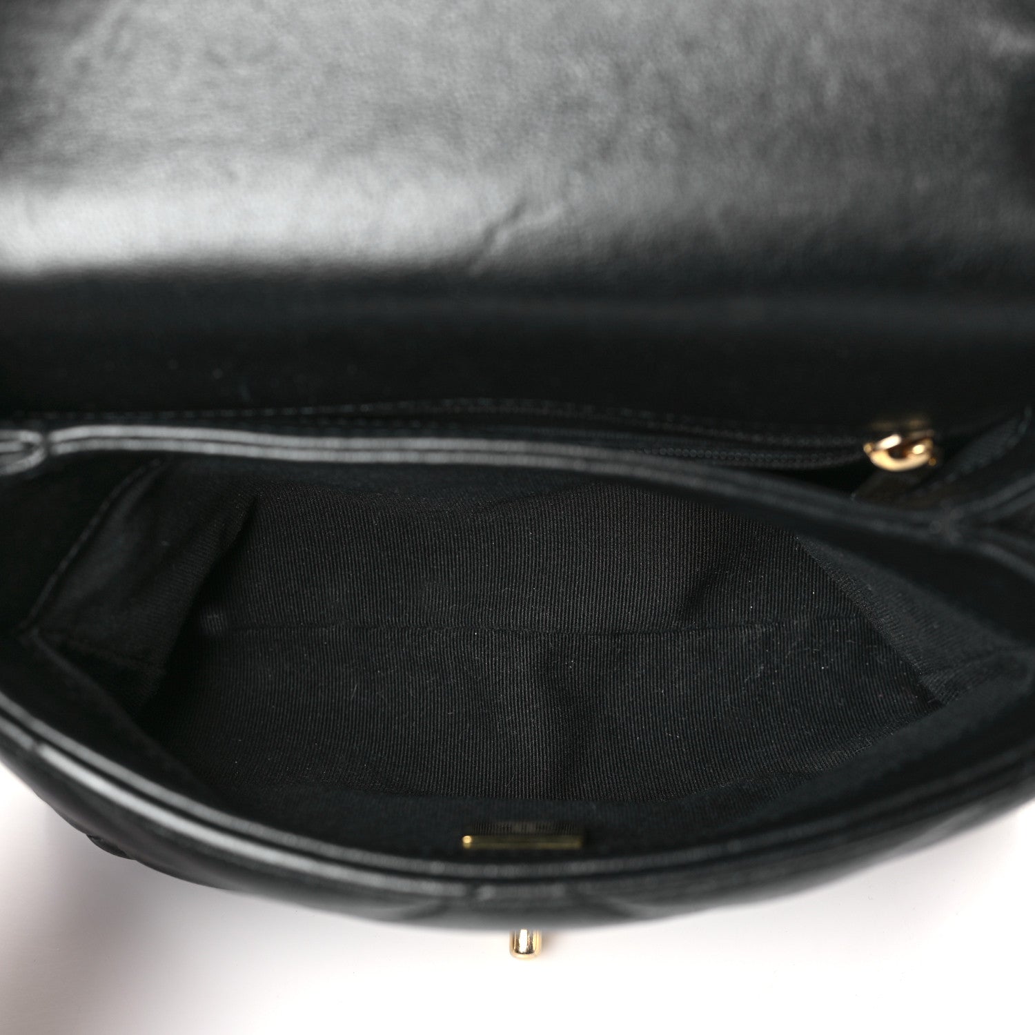 Chanel Lambskin Quilted Small Chain Top Handle Flap Black 6 of 10