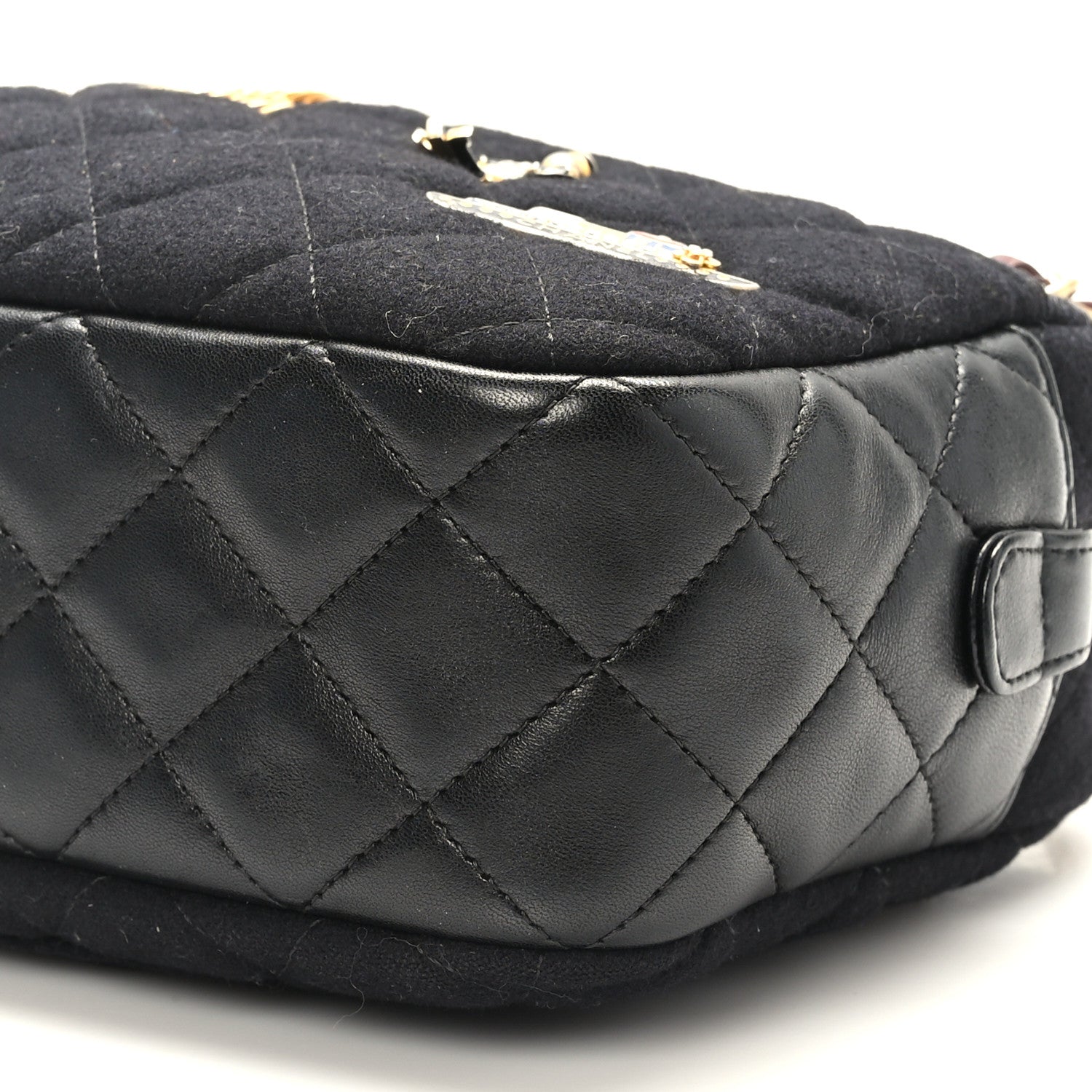 Chanel Felt Quilted Paris-Hamburg Charms Camera Case Black 9 of 9